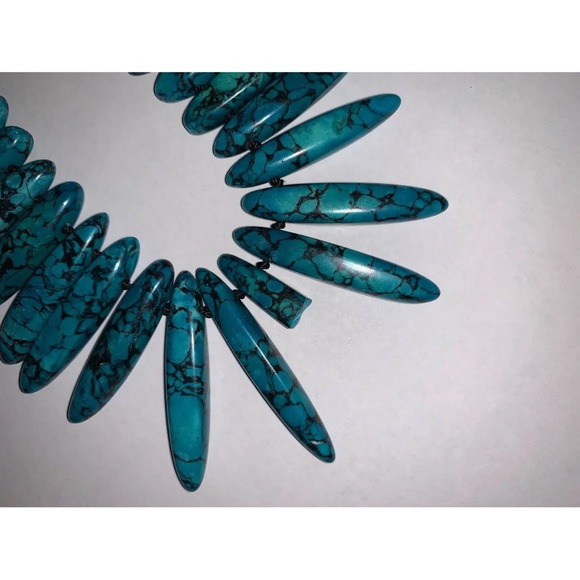 JANNA CONNER turquoise collar statement boho necklace - Picture 6 of 6